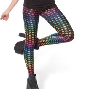 Blackmilk Rainbow Space Invaders Leggings